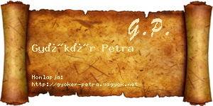 Gyökér Petra névjegykártya